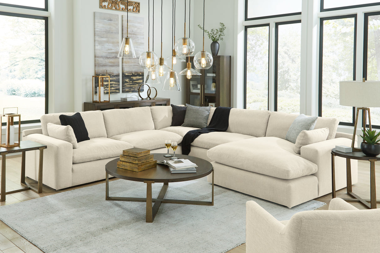 Elyza 5-Piece Sectional with Chaise (Sectional Orientation: Right Arm Facing)