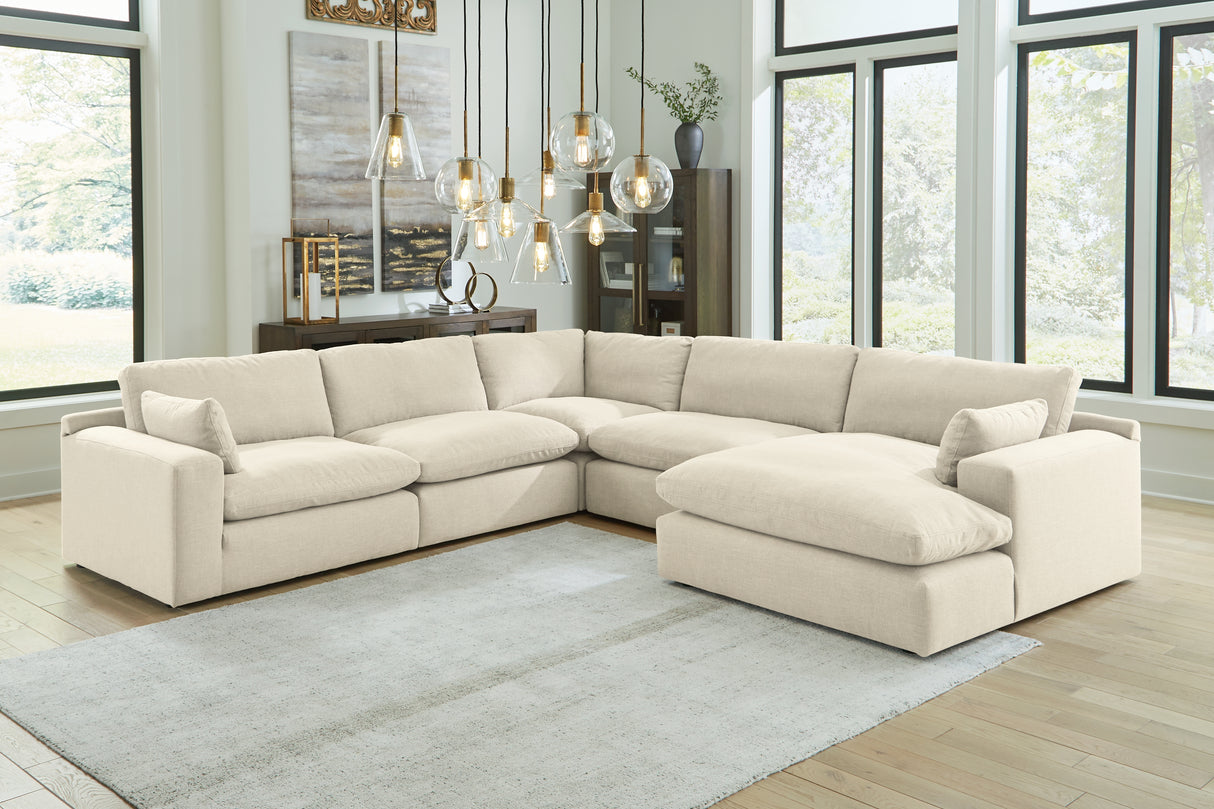 Elyza 5-Piece Sectional with Chaise (Sectional Orientation: Right Arm Facing)