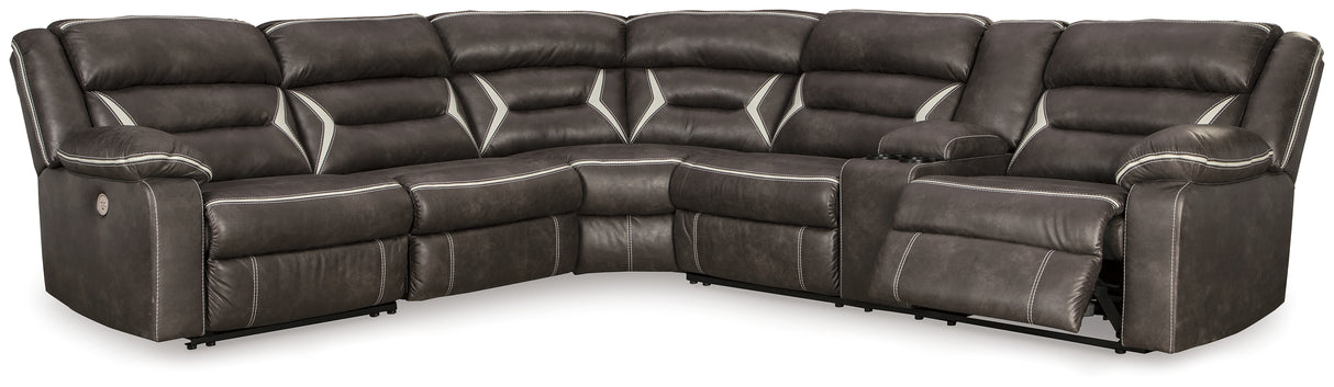 Kincord 3-Piece Power Reclining Sectional (Configuration: 4-Piece (Kincord Left-Arm Facing Power Recliner, Kincord Right-Arm Facing Power Reclining Sofa with Console, Kincord Wedge, Kincord Armless Chair))