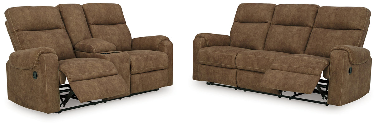 Edenwold 2-Piece Sofa and Loveseat (Reclining Sofa, Reclining Loveseat with Console)