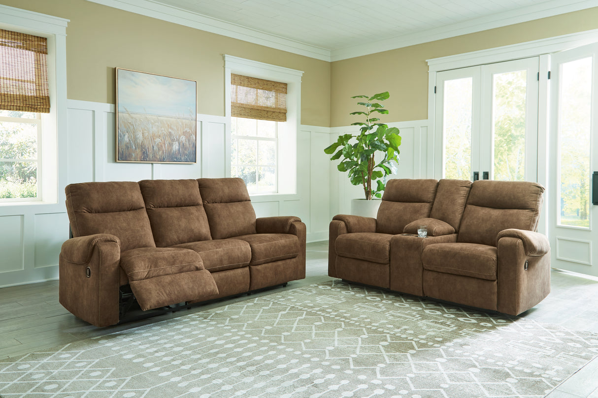 Edenwold 2-Piece Sofa and Loveseat (Reclining Sofa, Reclining Loveseat with Console)