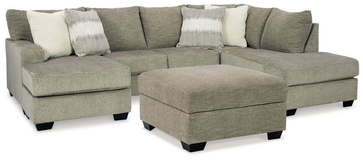 Creswell 3-Piece Sectional with Ottoman (Left-Arm Facing Sofa Chaise, Right-Arm Facing Corner Chaise, Ottoman With Storage)