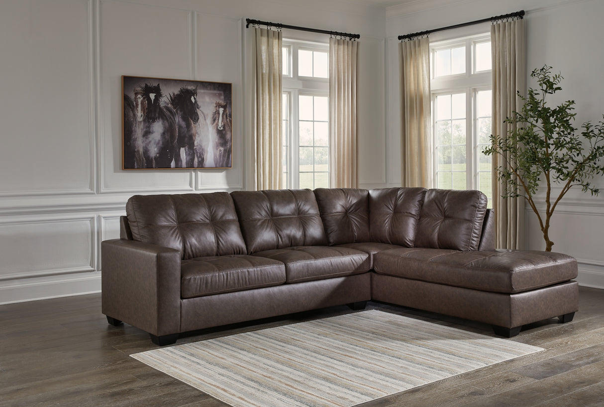 Barlin Mills 2-Piece Sectional with Chaise (Color: Umber, Sectional Orientation: Right Arm Facing)
