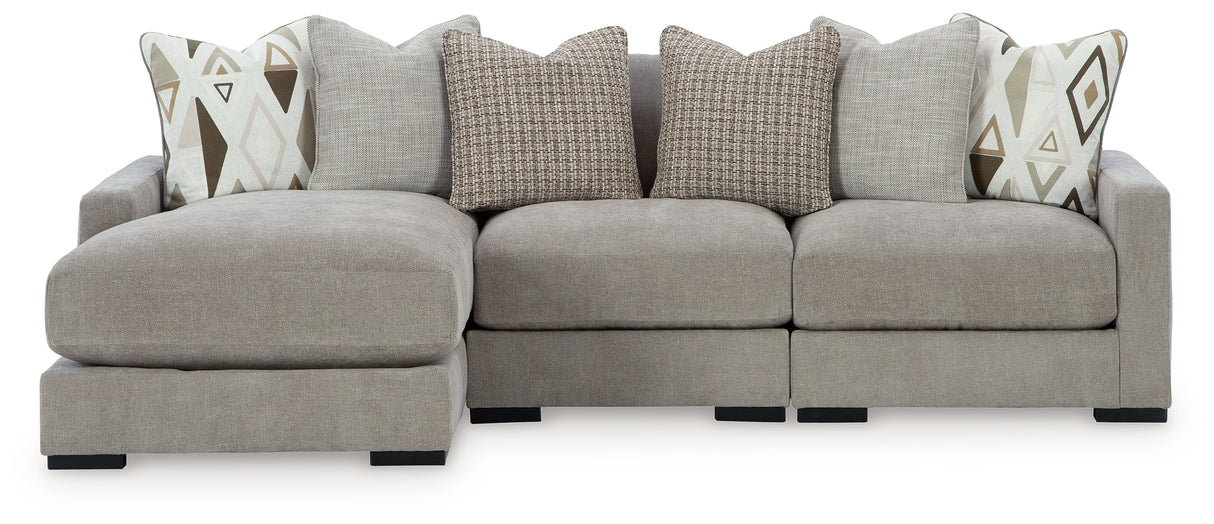 Aslan Court 3-Piece Sofa Sectional with Chaise (Sectional Orientation: Left Arm Facing)