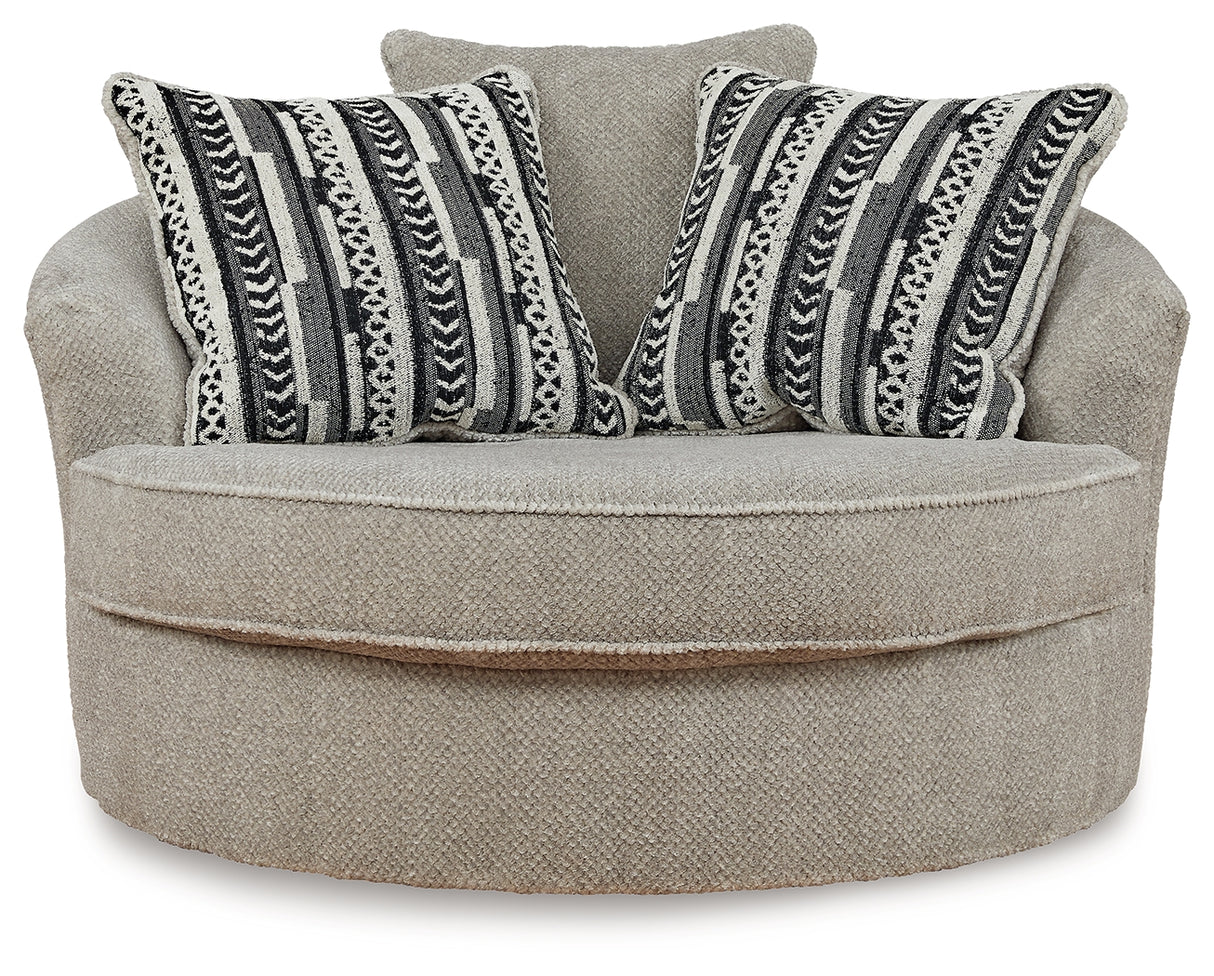 Calnita 2-Piece Chair and Ottoman (Oversized Swivel Accent Chair, Ottoman With Storage)