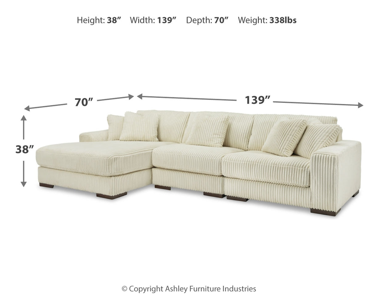Lindyn 4-Piece Sectional with Ottoman (Left-Arm Facing Corner Chaise, Armless Chair, Right-Arm Facing Corner Chair, Oversized Accent Ottoman)