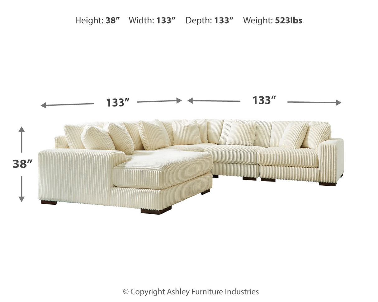 Lindyn 6-Piece Sectional with Ottoman (Left-Arm Facing Corner Chaise, Armless Chair, Armless Chair, Right-Arm Facing Corner Chair, Wedge, Oversized Accent Ottoman)