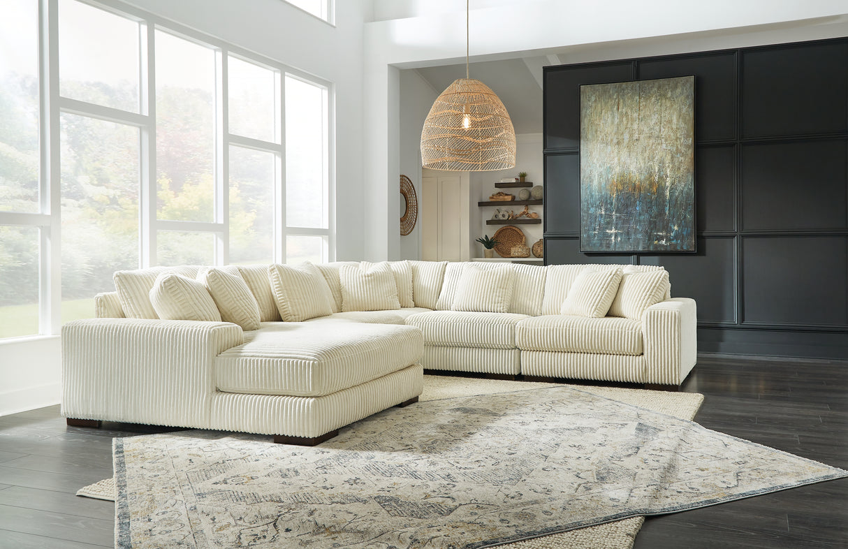 Lindyn 6-Piece Sectional with Ottoman (Left-Arm Facing Corner Chaise, Armless Chair, Armless Chair, Right-Arm Facing Corner Chair, Wedge, Oversized Accent Ottoman)
