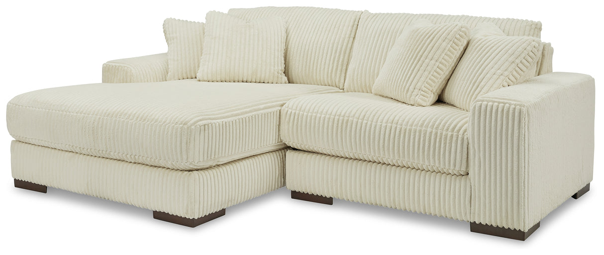Lindyn 2-Piece Sectional with Chaise (Color: Ivory, Sectional Orientation: Left Arm Facing)