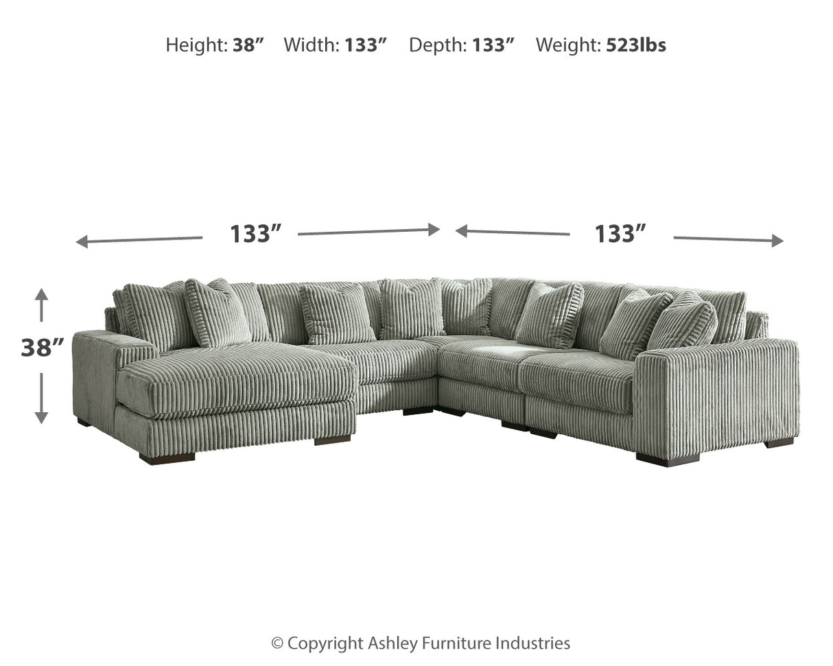 Lindyn 6-Piece Sectional with Ottoman (Left-Arm Facing Corner Chaise, Armless Chair, Armless Chair, Right-Arm Facing Corner Chair, Wedge, Oversized Accent Ottoman)