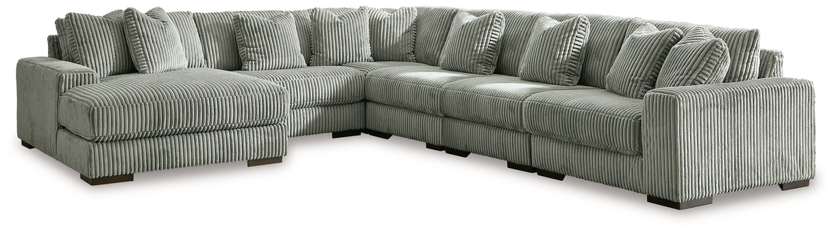 Lindyn 6-Piece Sectional with Chaise (Color: Fog, Sectional Orientation: Left Arm Facing)