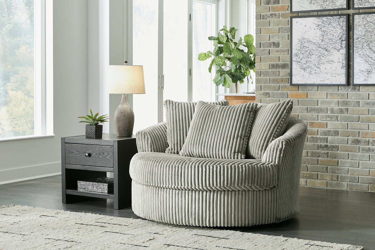 Lindyn Super Chaise with Oversized Swivel Chair
