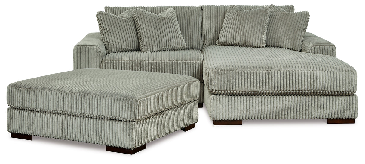 Lindyn 3-Piece Sectional with Ottoman (Right-Arm Facing Corner Chaise, Left-Arm Facing Corner Chair, Oversized Accent Ottoman)