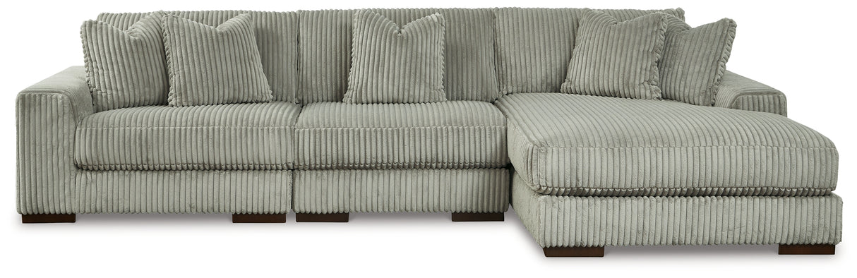 Lindyn 3-Piece Sectional with Chaise (Color: Fog, Sectional Orientation: Right Arm Facing)