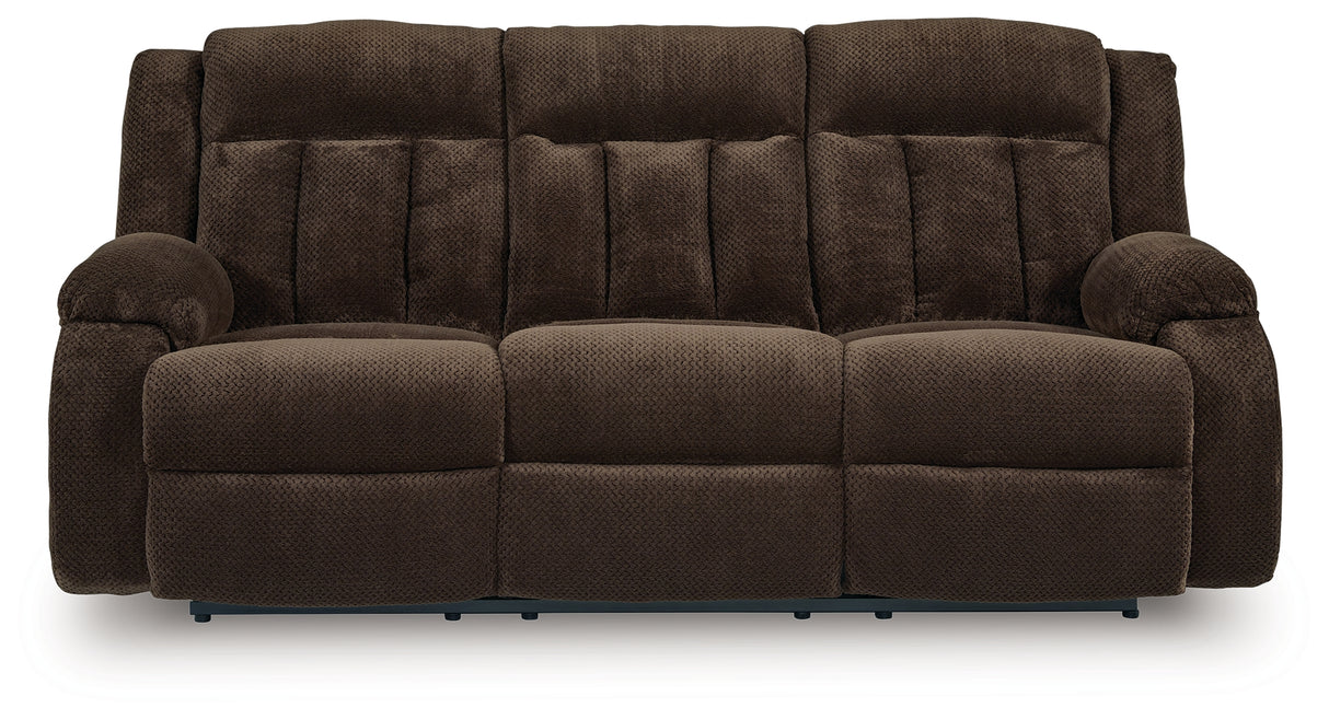 Observation Power Reclining Sofa with Drop Down Table (Color: Chocolate)