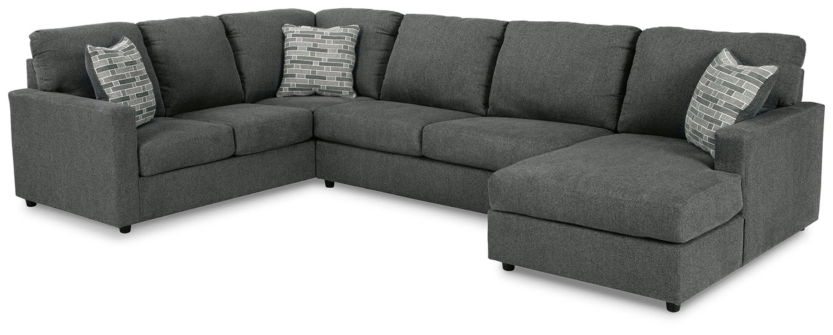 Edenfield 3-Piece Sectional with Chaise (Color: Charcoal)
