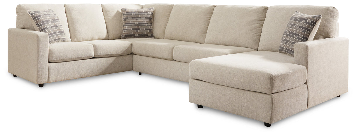 Edenfield 3-Piece Sectional with Chaise (Color: Linen)