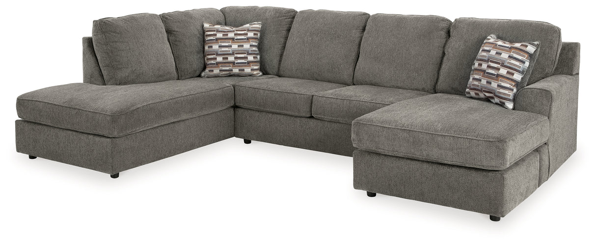 O'Phannon 3-Piece Sectional with Ottoman (Right-Arm Facing Sofa Chaise, Left-Arm Facing Corner Chaise, Ottoman With Storage)