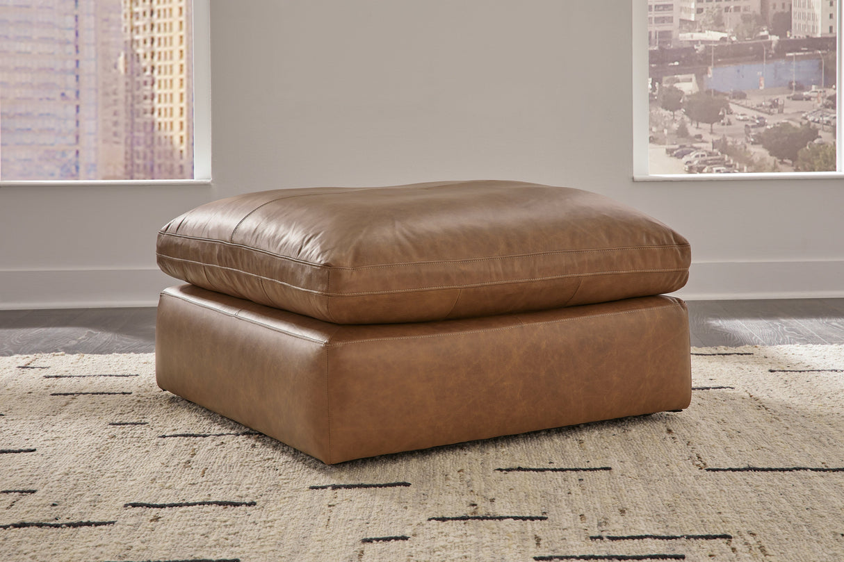 Emilia Oversized Accent Ottoman (Color: Caramel)