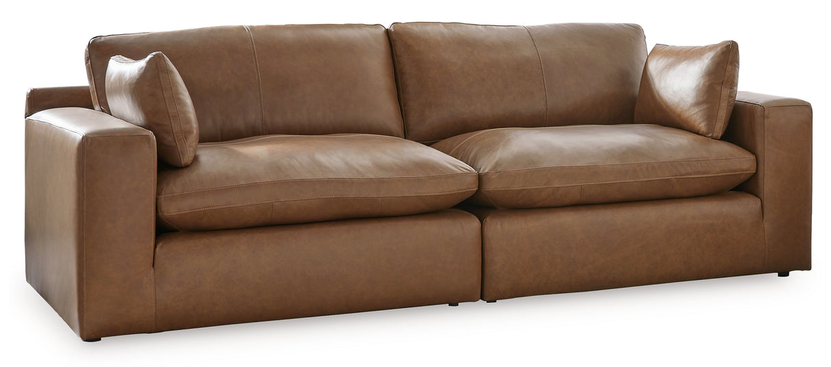 Emilia 2-Piece Sectional Loveseat (Color: Caramel)