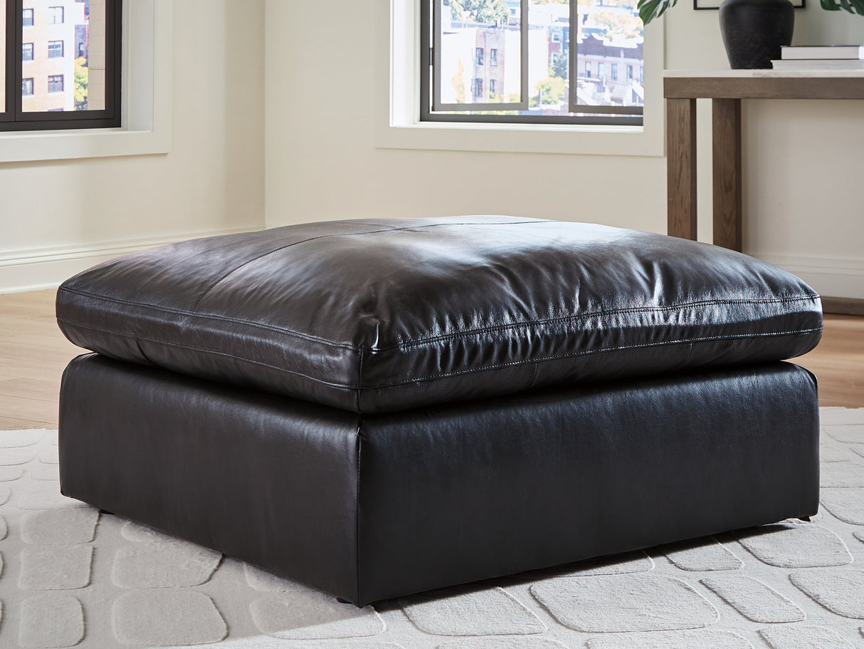 Emilia Oversized Accent Ottoman (Color: Black)
