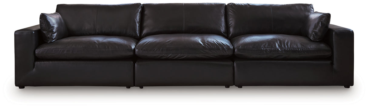 Emilia 3-Piece Sectional Sofa (Color: Black)