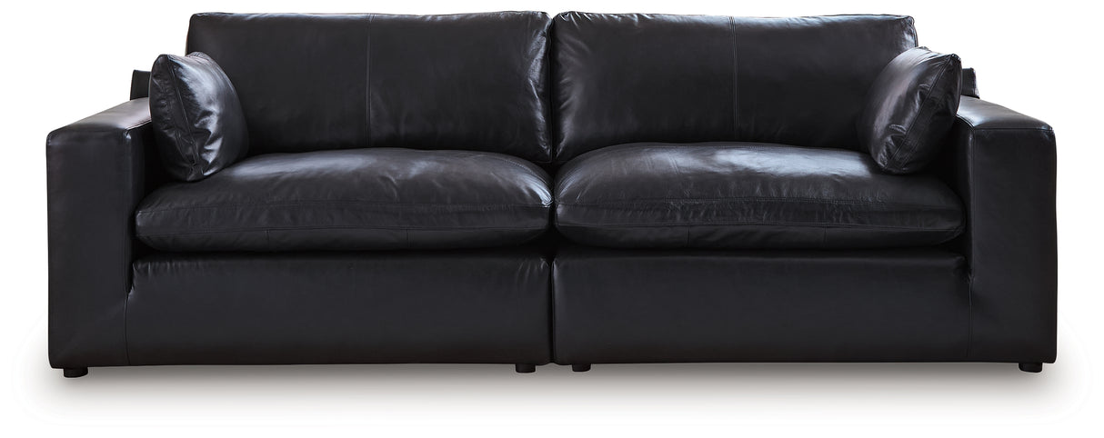 Emilia 2-Piece Sectional Loveseat (Color: Black)