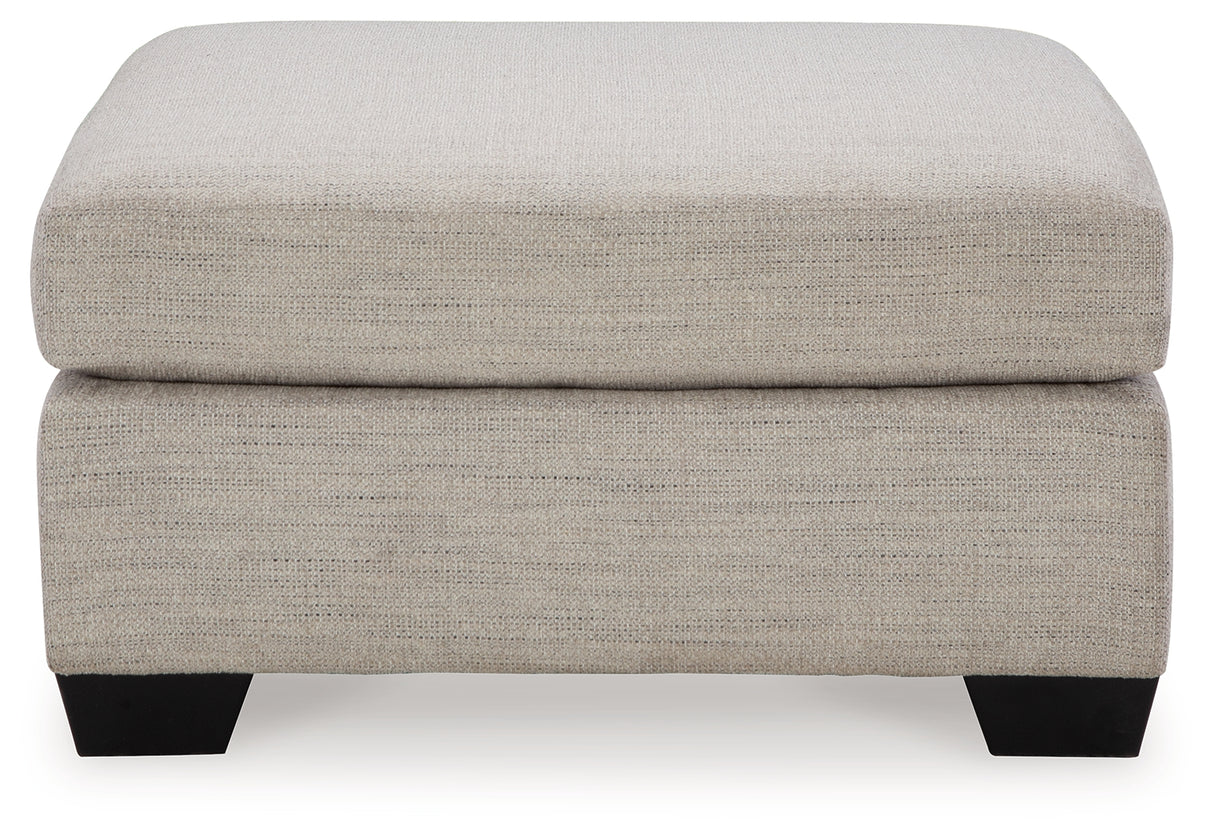 Mahoney Oversized Accent Ottoman (Color: Pebble)
