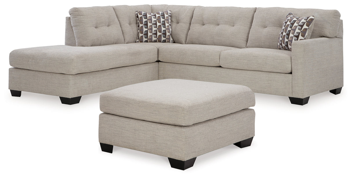 Mahoney 3-Piece Sectional with Ottoman (Left-Arm Facing Corner Chaise, Right-Arm Facing Sofa, Oversized Accent Ottoman)