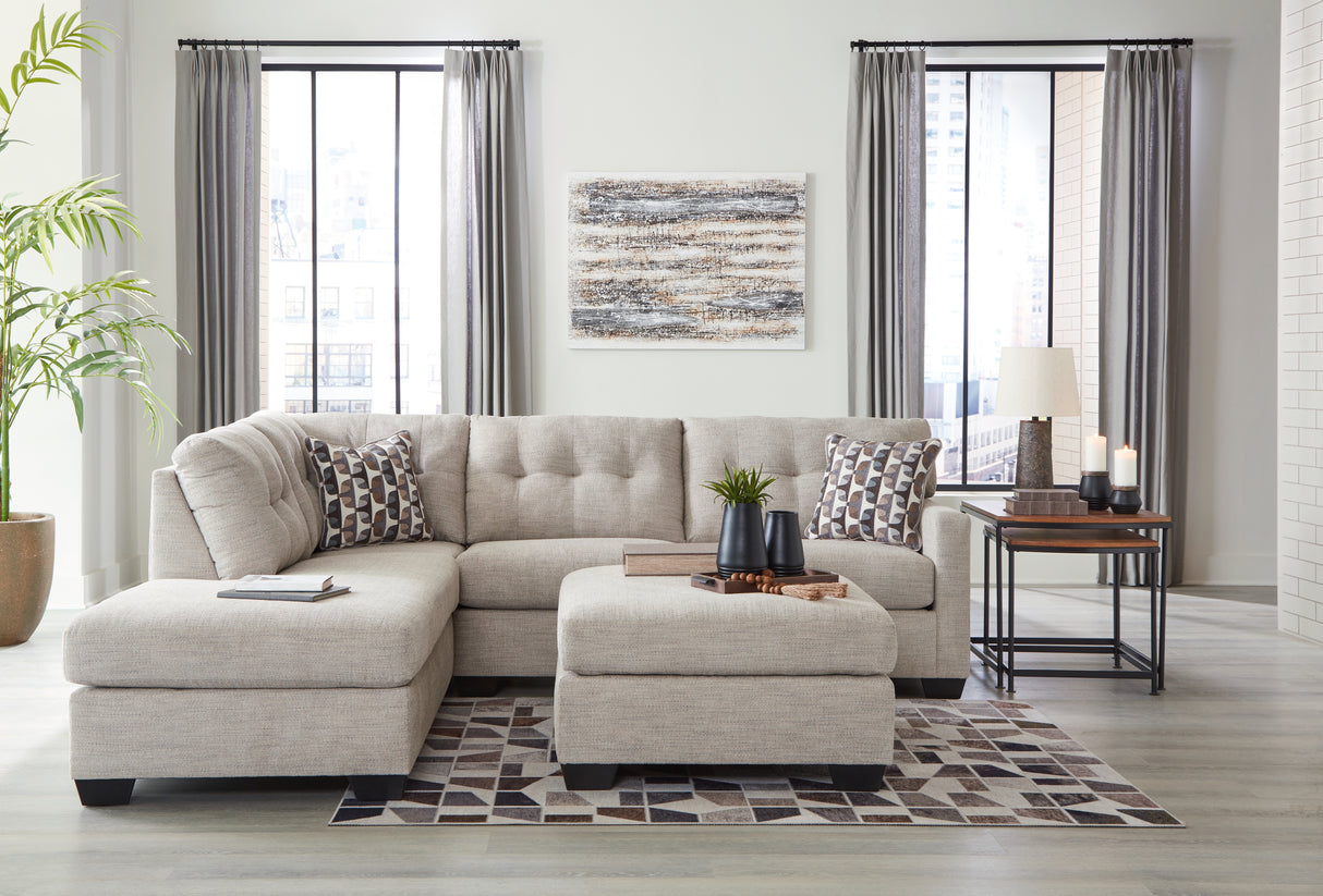 Mahoney 3-Piece Sectional with Ottoman (Left-Arm Facing Corner Chaise, Right-Arm Facing Sofa, Oversized Accent Ottoman)
