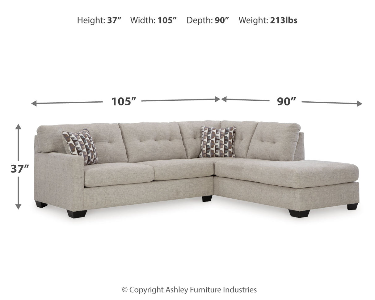 Mahoney 3-Piece Sectional with Ottoman (Right-Arm Facing Corner Chaise, Left-Arm Facing Sofa, Oversized Accent Ottoman)