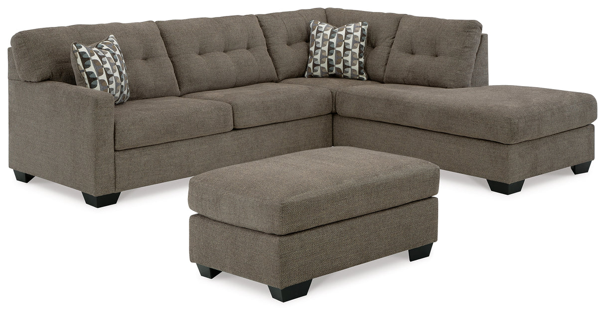 Mahoney 3-Piece Sectional with Ottoman (Right-Arm Facing Corner Chaise, Left-Arm Facing Sofa, Oversized Accent Ottoman)