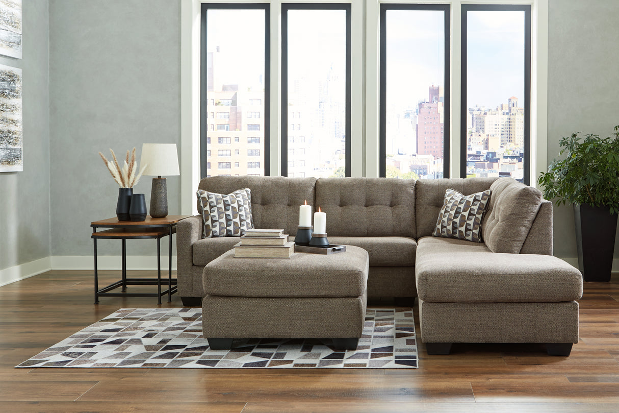 Mahoney 3-Piece Sectional with Ottoman (Right-Arm Facing Corner Chaise, Left-Arm Facing Sofa, Oversized Accent Ottoman)