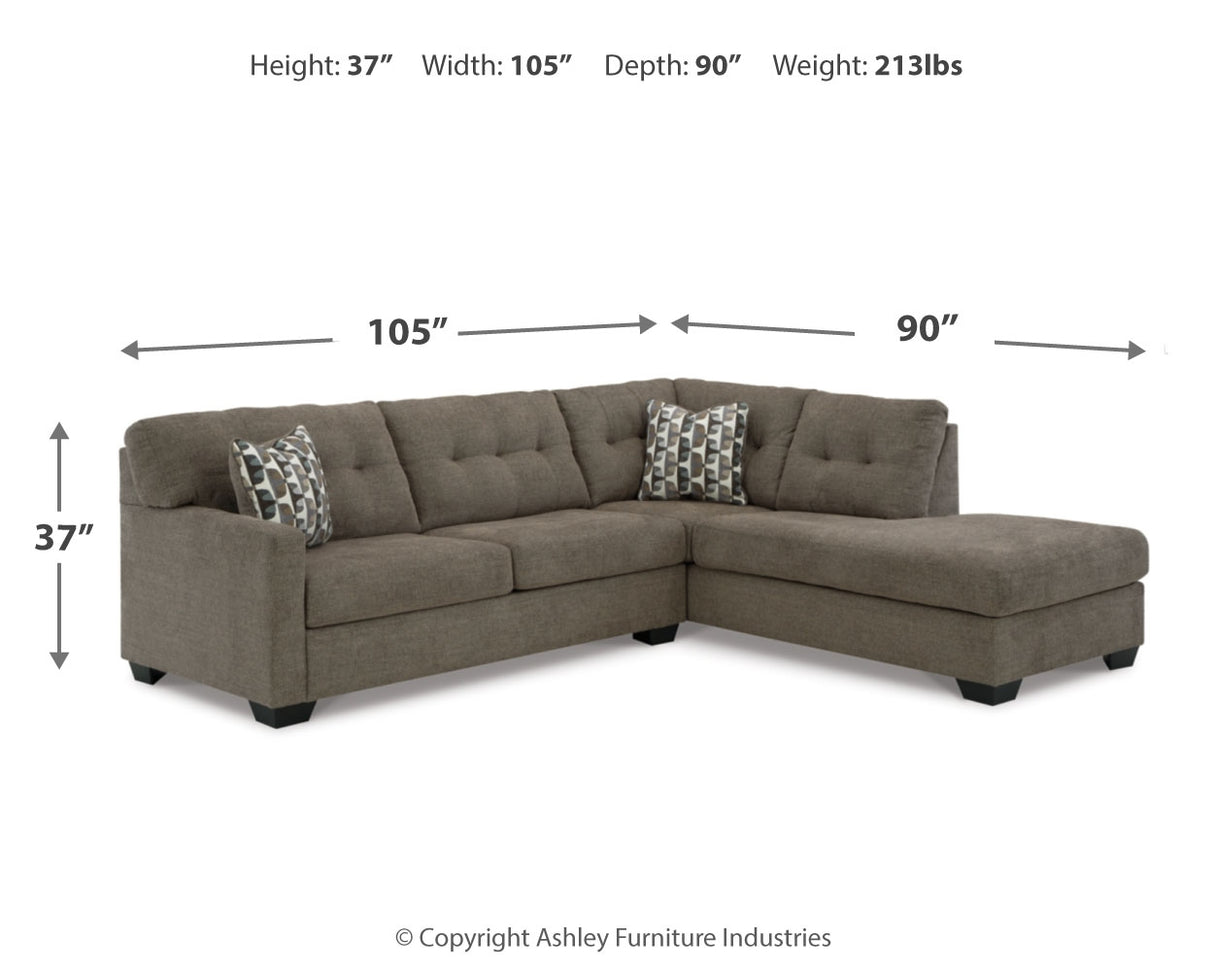Mahoney 3-Piece Sectional with Ottoman (Right-Arm Facing Corner Chaise, Left-Arm Facing Sofa, Oversized Accent Ottoman)