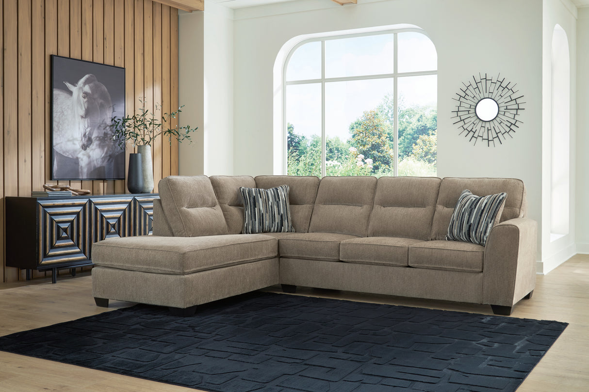 Olten 2-Piece Sectional with Chaise (Color: Mocha, Sectional Orientation: Left Arm Facing)