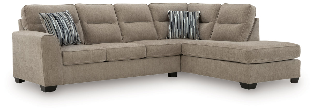 Olten 2-Piece Sectional with Chaise (Color: Mocha, Sectional Orientation: Right Arm Facing)