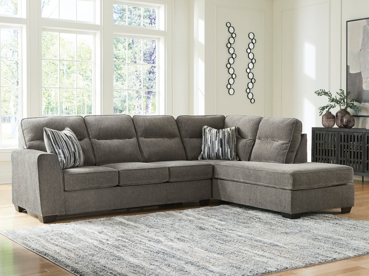 Olten 2-Piece Sectional with Chaise (Color: Graphite, Sectional Orientation: Right Arm Facing)