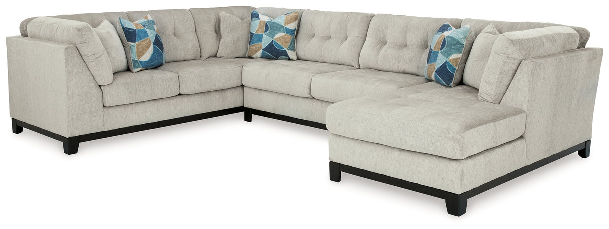 Maxon Place 3-Piece Sectional with Chaise (Color: Stone, Sectional Orientation: Right Arm Facing)