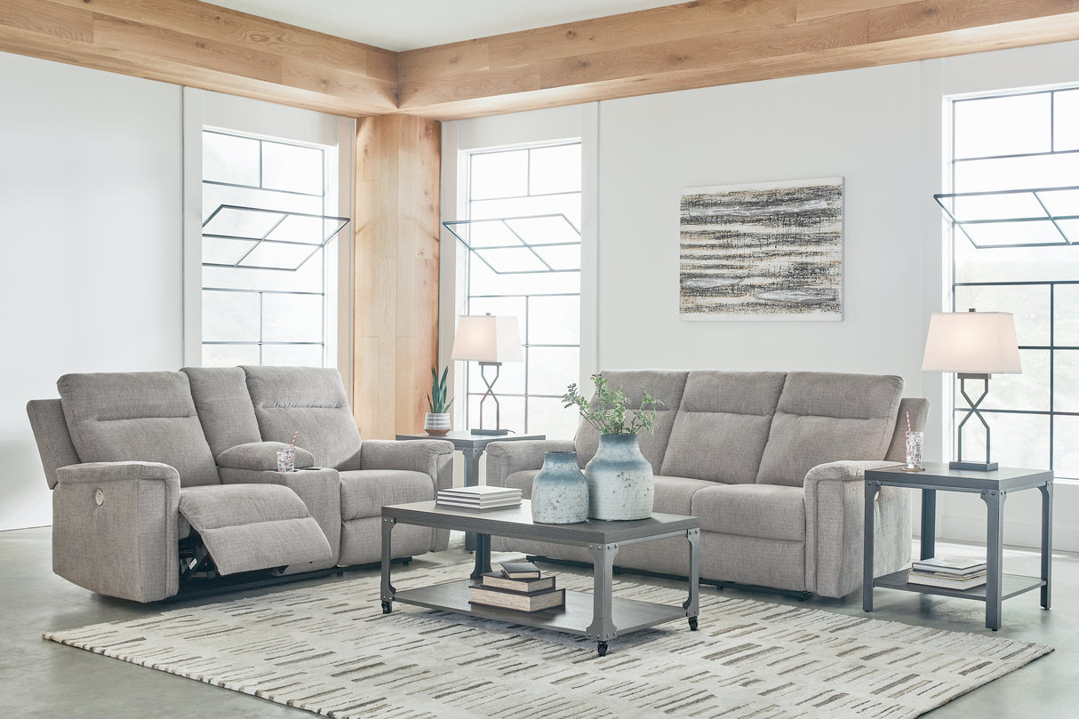 Barnsana 2-Piece Sofa and Loveseat (Power Reclining Sofa, Power Reclining Loveseat with Console)