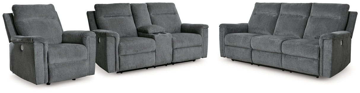 Barnsana 3-Piece Sofa, Loveseat and Recliner (Power Reclining Sofa, Power Reclining Loveseat with Console, Power Recliner)
