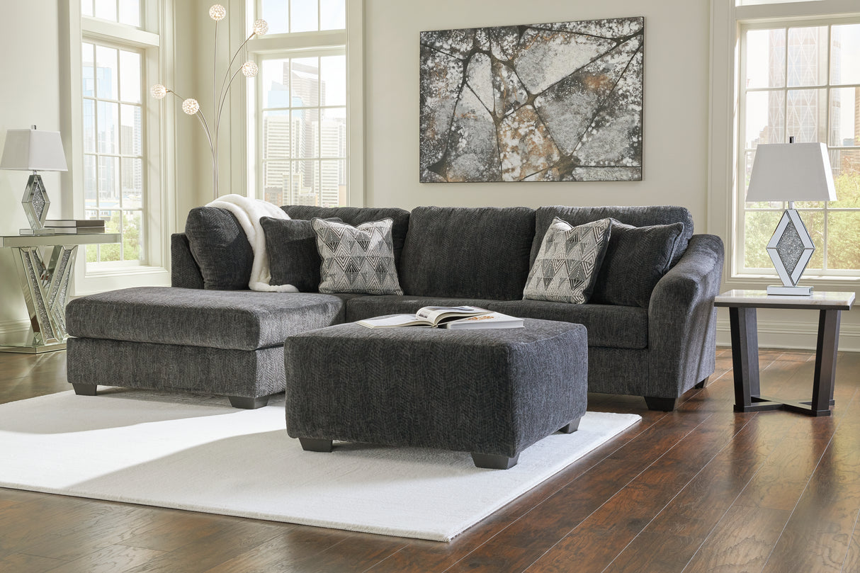 Biddeford 3-Piece Sectional with Ottoman (Left-Arm Facing Corner Chaise, Right-Arm Facing Sofa, Oversized Accent Ottoman)