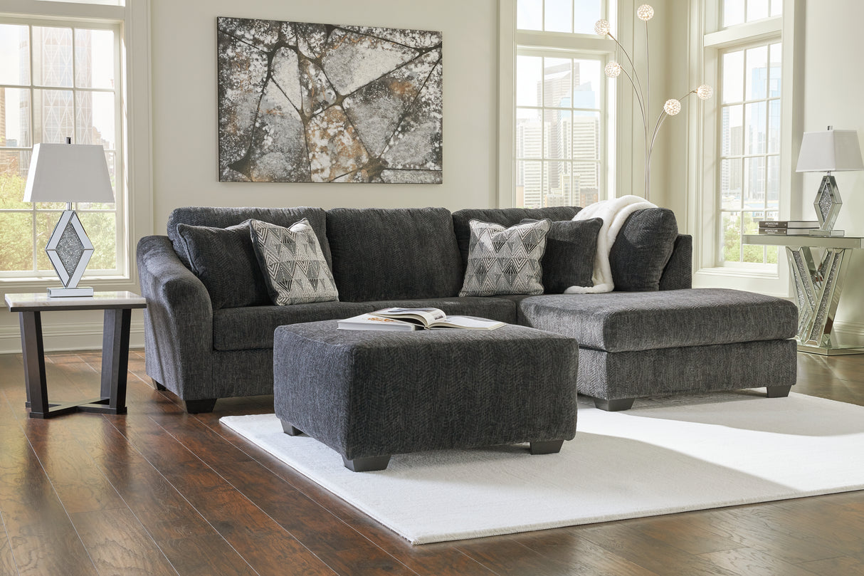Biddeford 3-Piece Sectional with Ottoman (Right-Arm Facing Corner Chaise, Left-Arm Facing Sofa, Oversized Accent Ottoman)