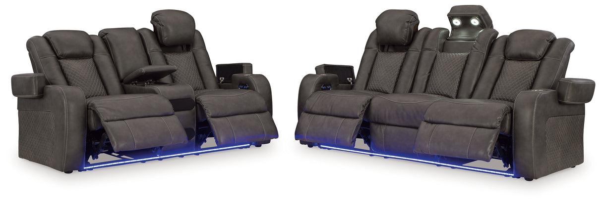 Fyne-Dyme 2-Piece Sofa and Loveseat (Power Reclining Sofa, Power Reclining Loveseat with Console)