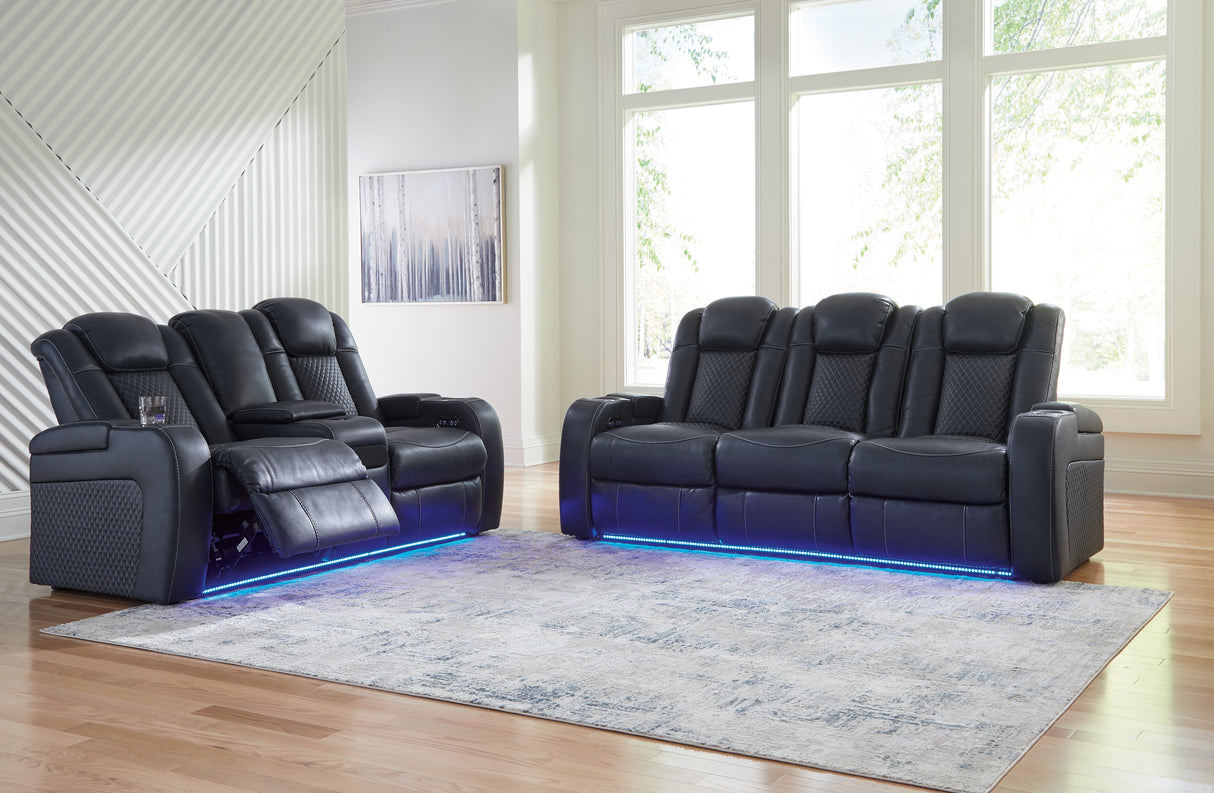 Fyne-Dyme 2-Piece Sofa and Loveseat (Power Reclining Sofa, Power Reclining Loveseat with Console)