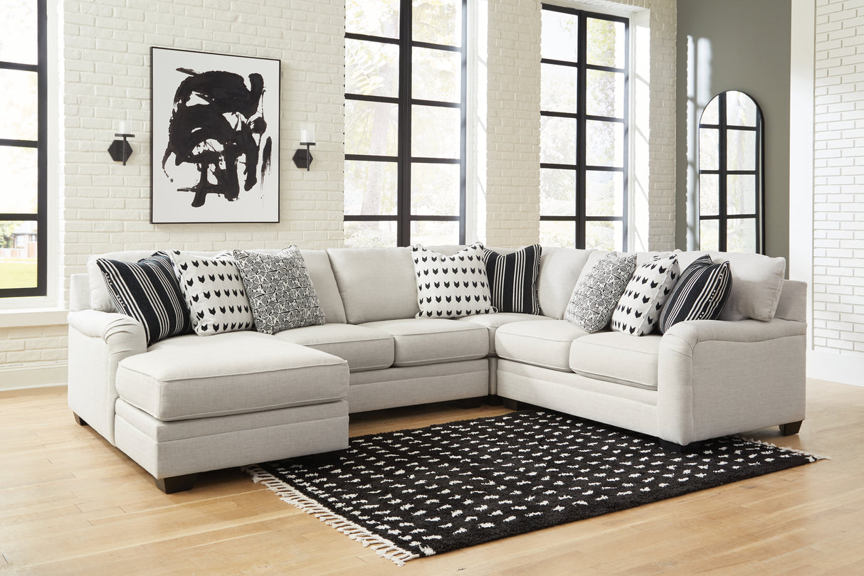 Huntsworth 4-Piece Sectional with Chaise (Color: Dove Gray, Sectional Orientation: Left Arm Facing)