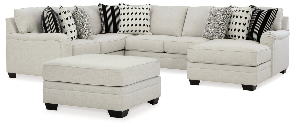 Huntsworth 5-Piece Sectional with Ottoman (Right-Arm Facing Corner Chaise, Armless Loveseat, Left-Arm Facing Loveseat, Wedge, Oversized Accent Ottoman)