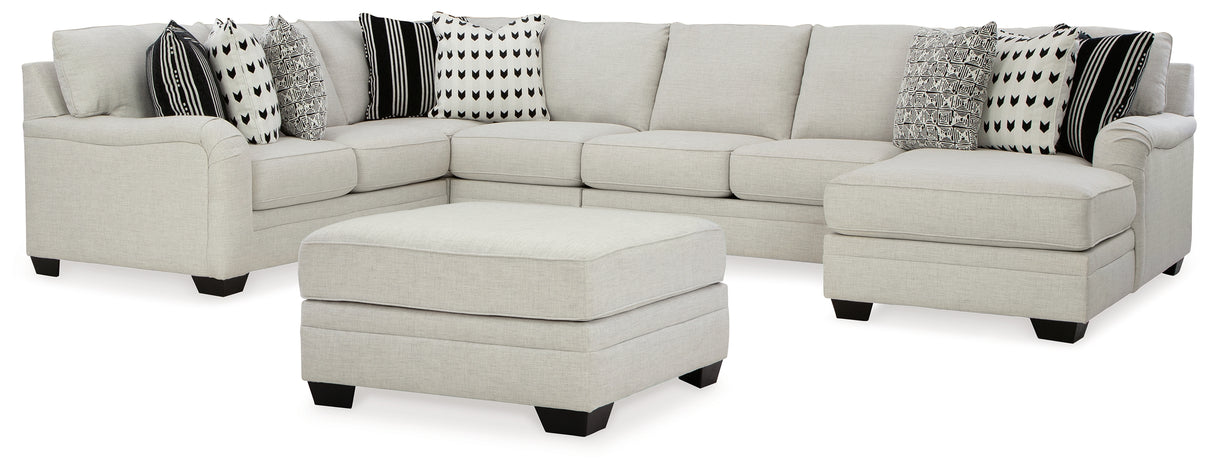 Huntsworth 6-Piece Sectional with Ottoman (Right-Arm Facing Corner Chaise, Armless Loveseat, Armless Chair, Left-Arm Facing Loveseat, Wedge, Oversized Accent Ottoman)