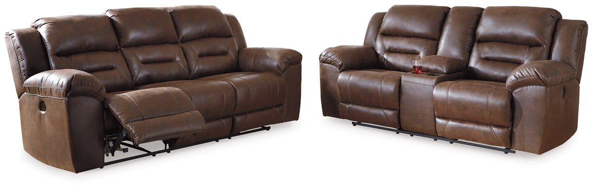 Stoneland 2-Piece Sofa and Loveseat (Power Reclining Sofa, Power Reclining Loveseat with Console)