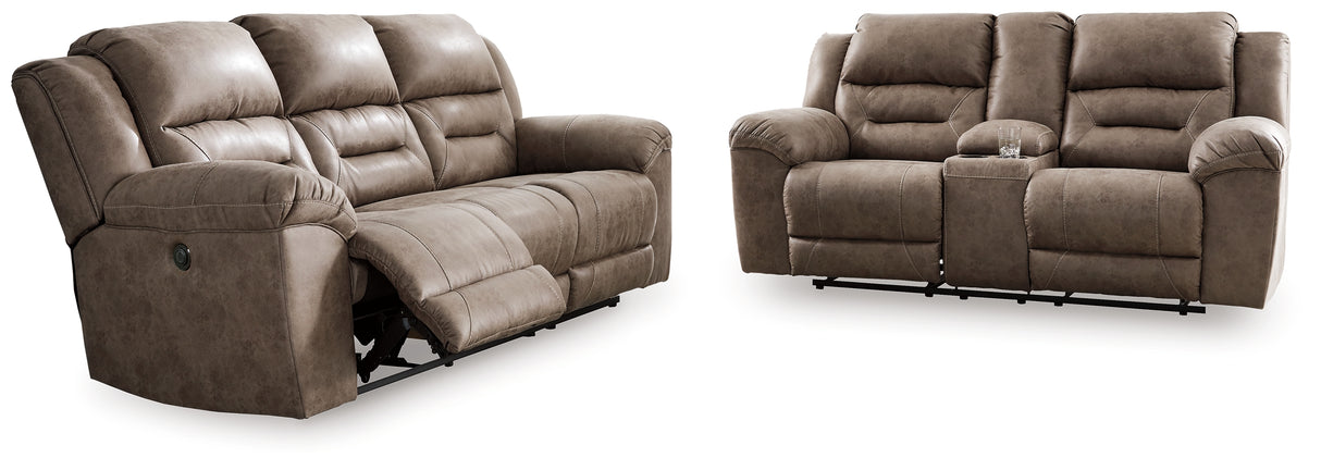 Stoneland 2-Piece Sofa and Loveseat (Power Reclining Sofa, Power Reclining Loveseat with Console)