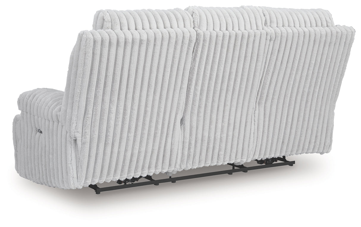 Rhines Falls Power Reclining Sofa with Drop Down Table (Color: Alloy)